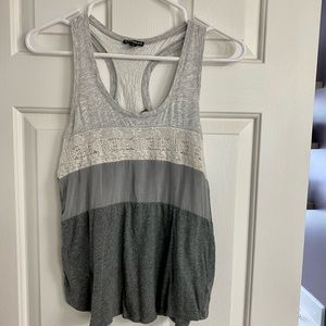 Express gray and white sparkly tank